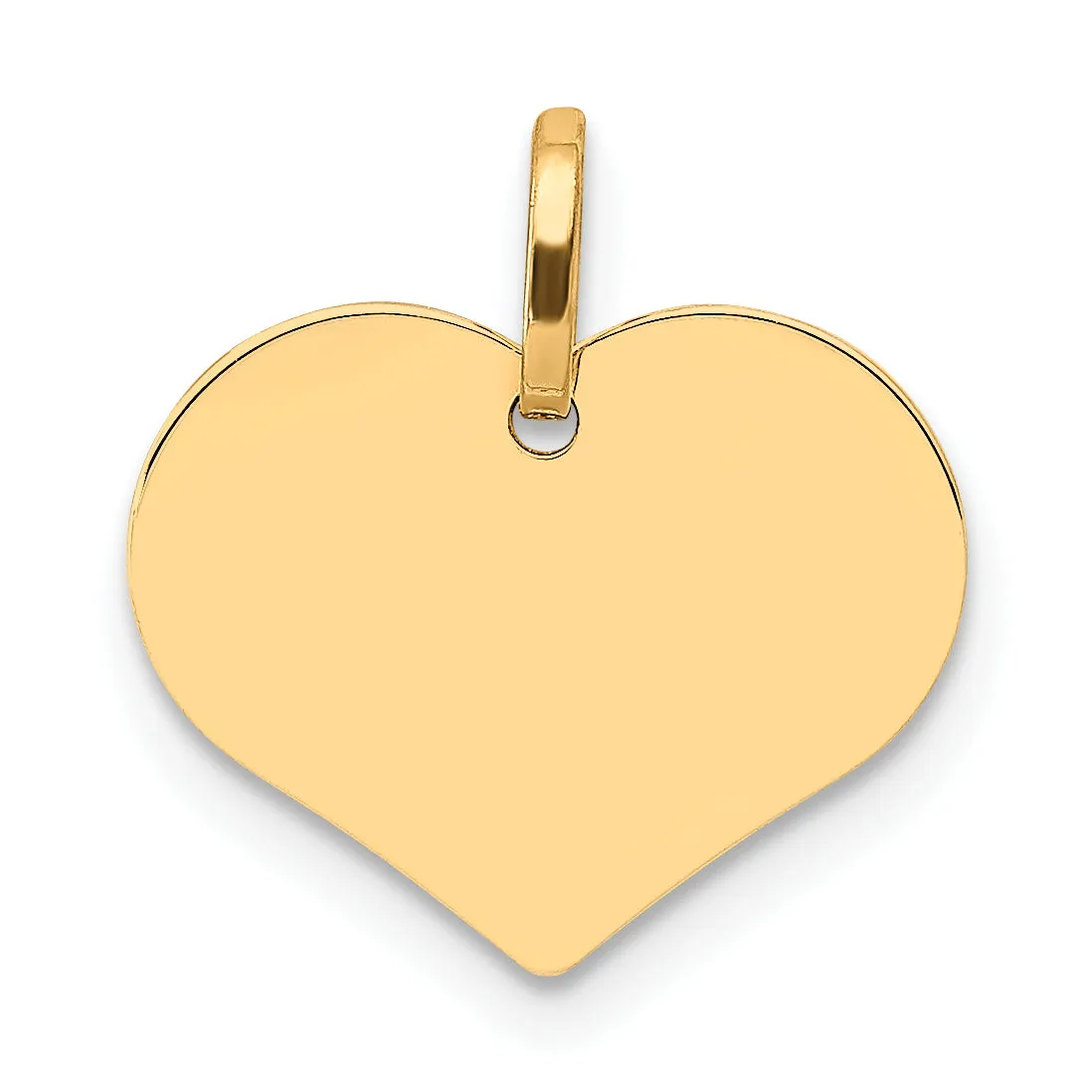 14kt Yellow Gold Polished Disc Heart Shaped Pendant