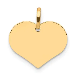 14kt Yellow Gold Polished Disc Heart Shaped Pendant