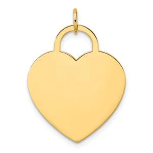 14kt Yellow Gold Polished Heart Shaped Disc Pendant