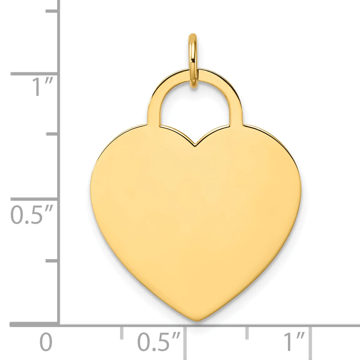 14kt Yellow Gold Polished Heart Shaped Disc Pendant