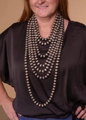 14mm Navajo Pearl Necklace 18"- 48"