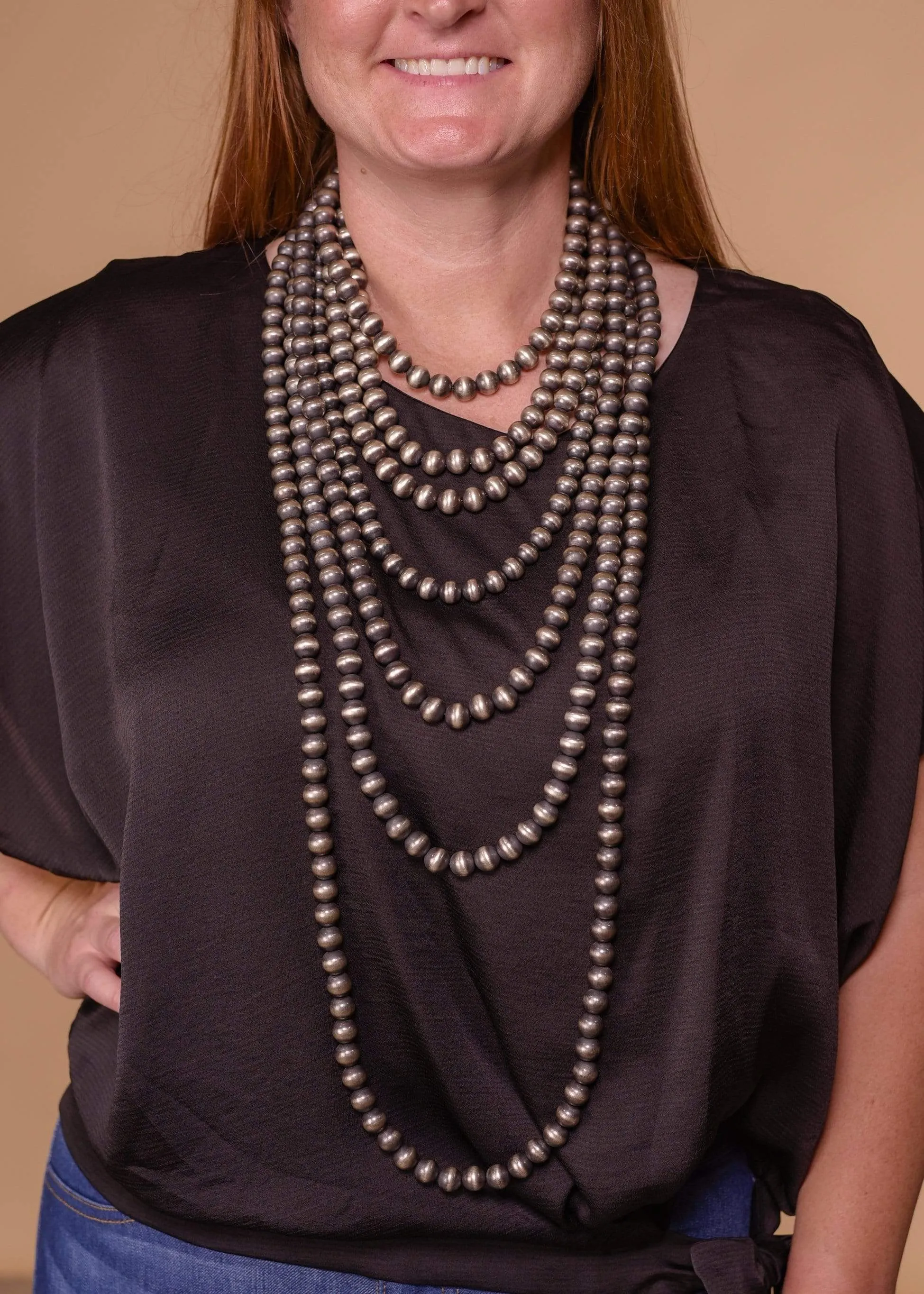 14mm Navajo Pearl Necklace 18"- 48"