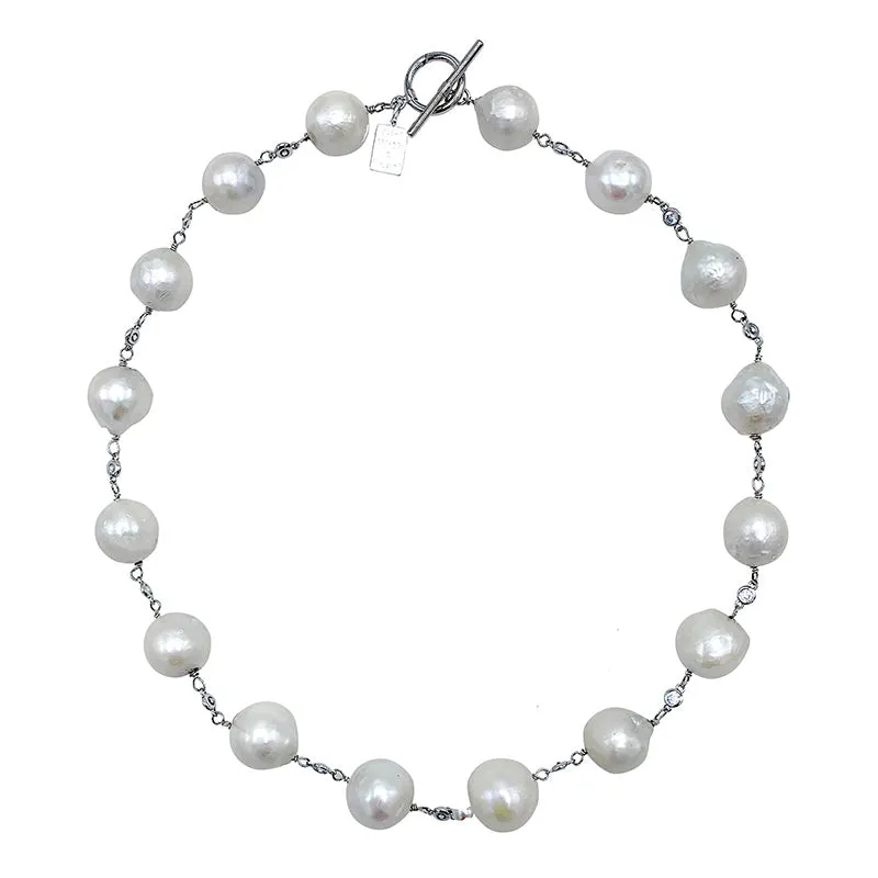 150-01-S-SHORT | ALEXANDRA SHORT NECKLACE IN SILVER 18"