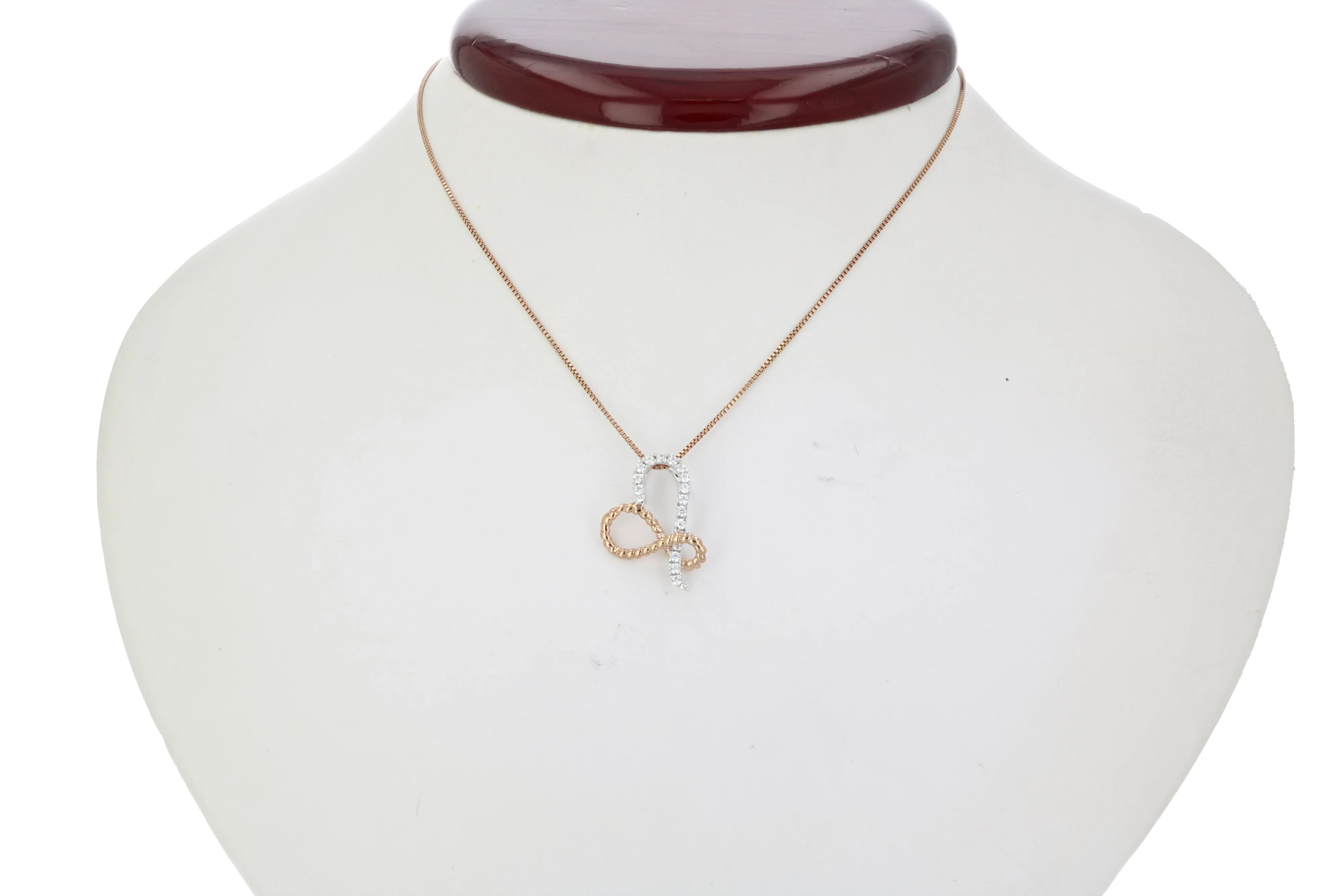 1/6 cttw Diamond Pendant, Diamond Heart Pendant Necklace for Women in 14K White and Rose Gold with 18 Inch Chain, Prong Setting