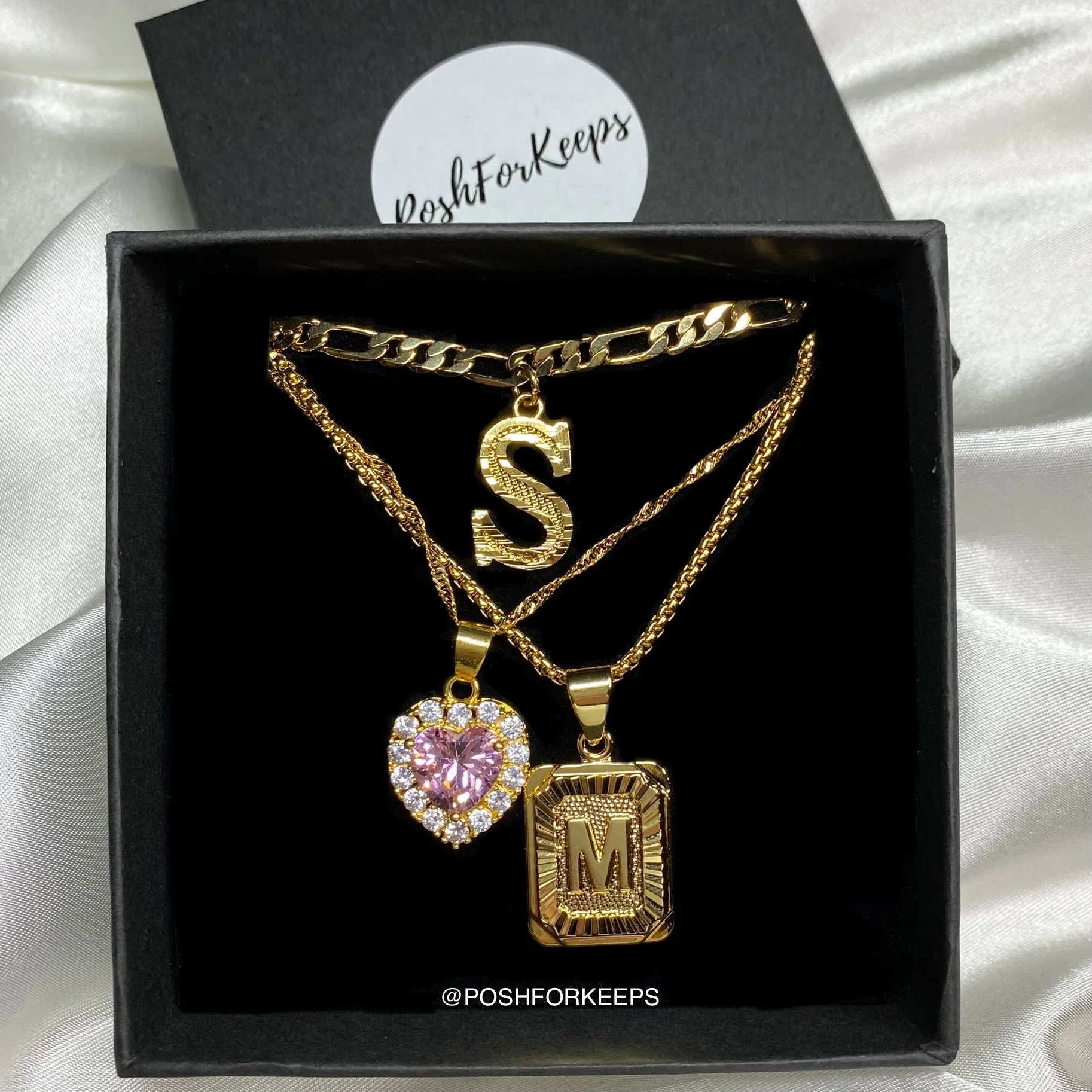 18K GOLD HEART GEM NECKLACE