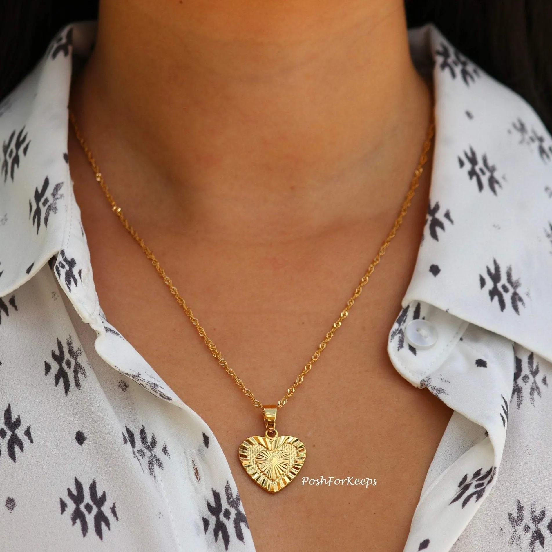 18K GOLD HEART NECKLACE