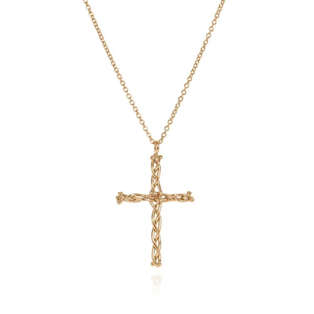 18k medium vine cross