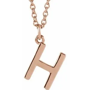 18K Rose Gold-Plated Sterling Silver Initial H Dangle 18" Necklace