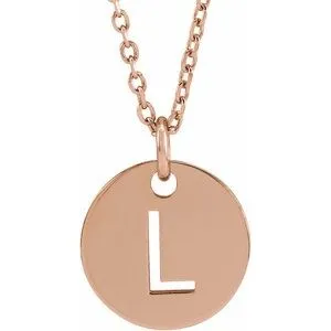18K Rose Gold-Plated Sterling Silver Initial L 16-18" Necklace