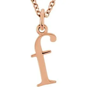 18K Rose Gold-Plated Sterling Silver Lowercase Initial f 16" Necklace