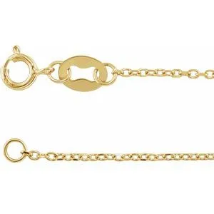 18K Yellow 1 mm Diamond-Cut Cable 16" Chain