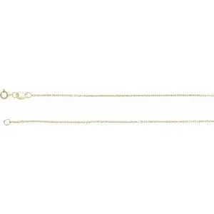 18K Yellow 1 mm Diamond-Cut Cable 20" Chain