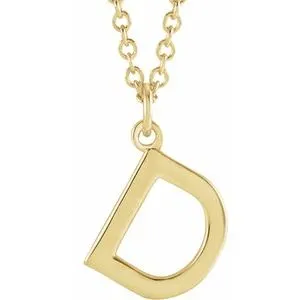 18K Yellow Gold-Plated Sterling Silver Initial D Dangle 18" Necklace