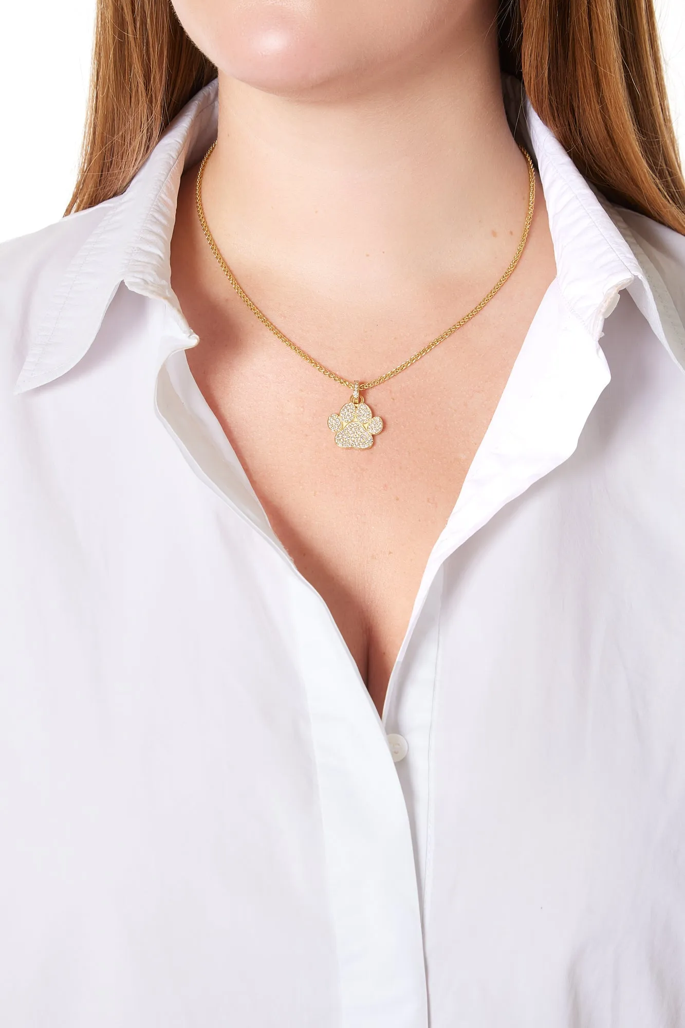18KY Diamond Paw Charm