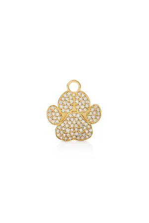 18KY Diamond Paw Charm