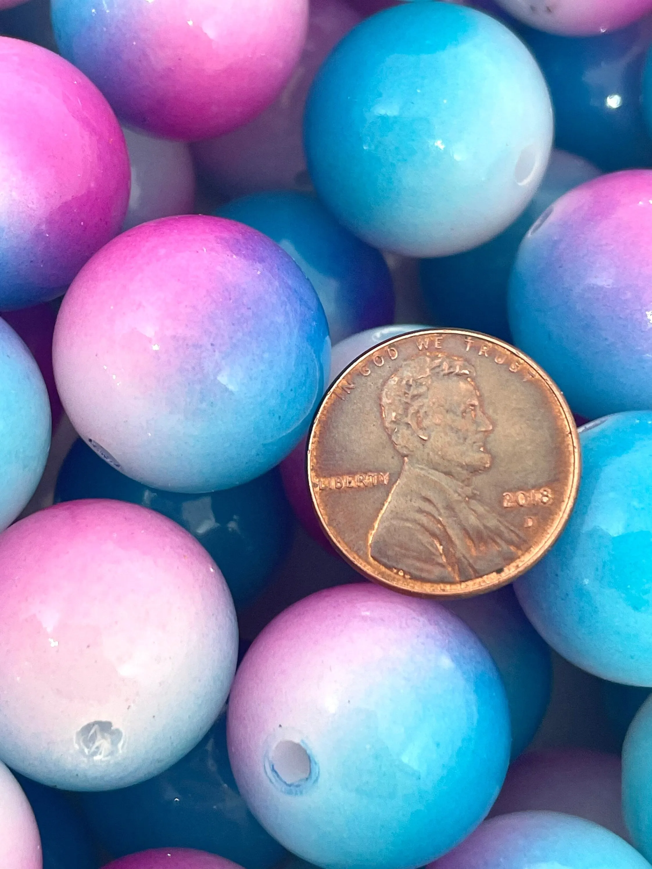 20mm Chunky Mermaid Ombre Beads