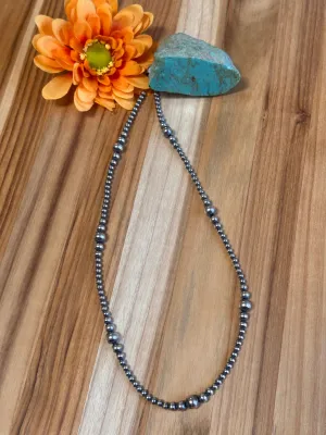 20" 4-8MM Navajo Style Pearl Necklace