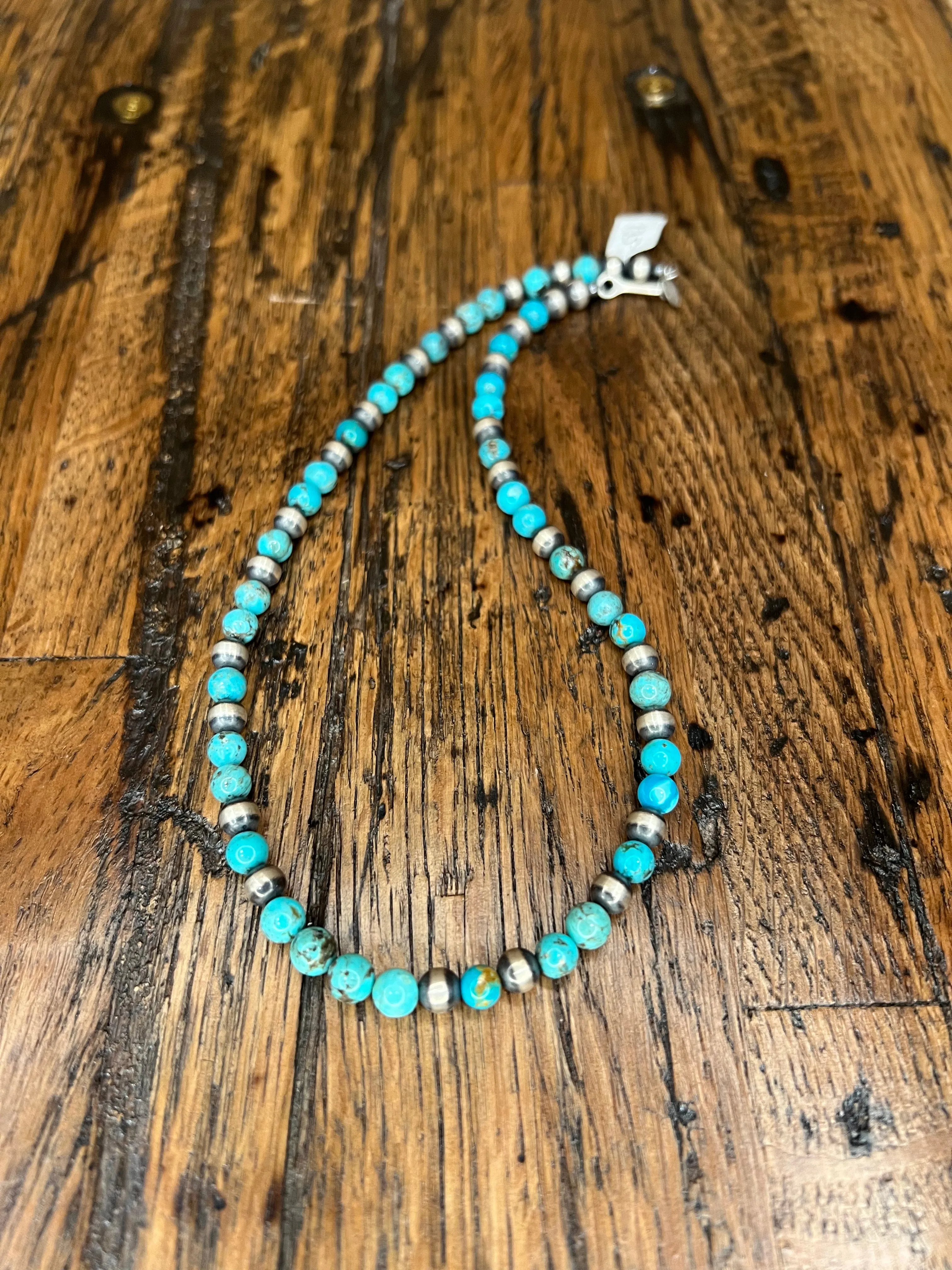 20" 6mm Turquoise Navajo Pearl