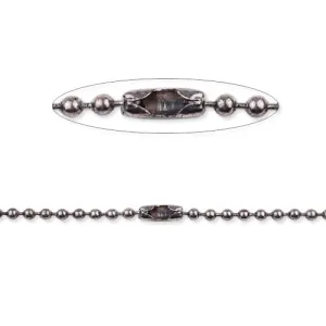 2.4mm diameter Ball Chain Connector, 60cm/24inch long Antique Silver plated Copper Ball Chain Necklaces;receive as a finished chain，sold as 20per per pkg