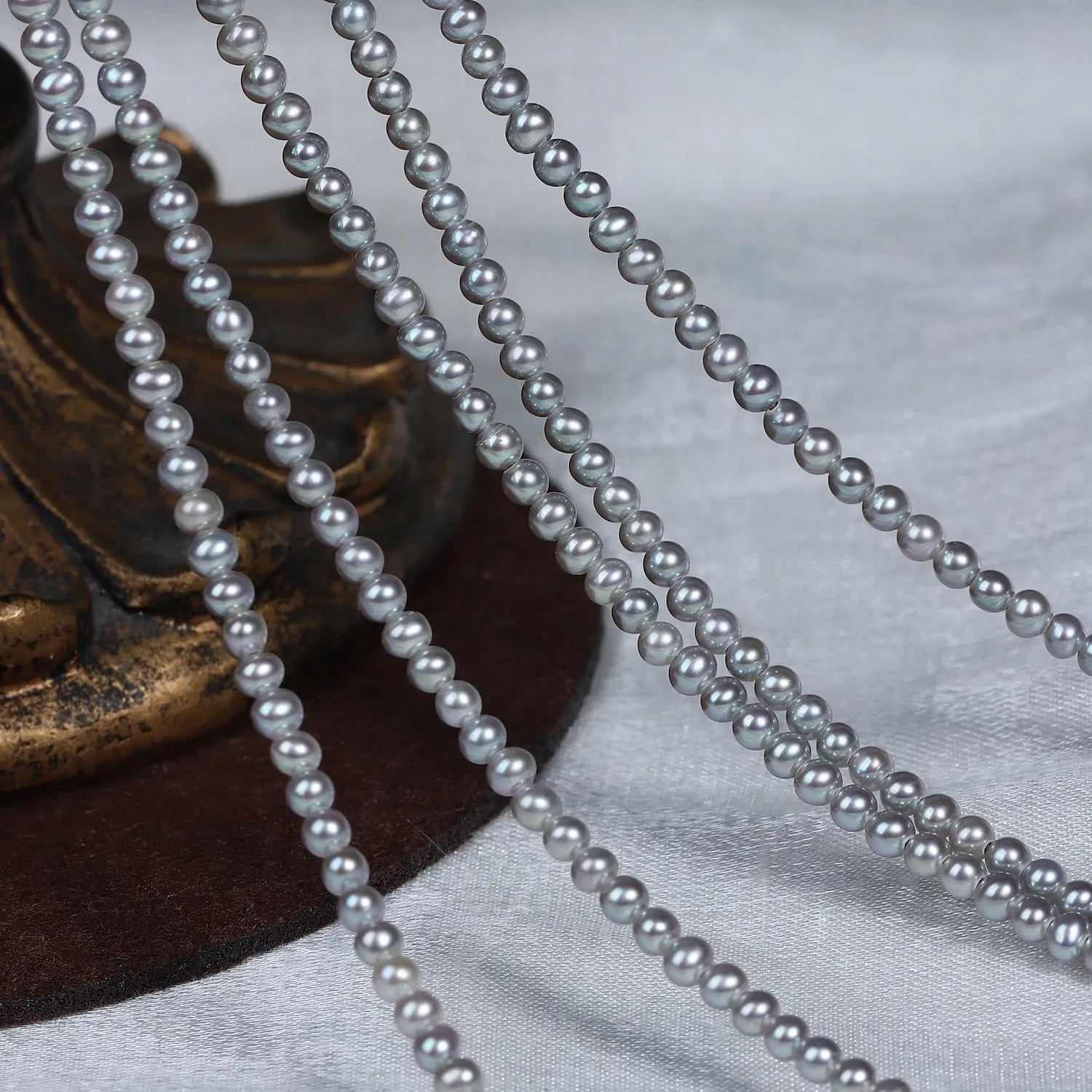 2.8mm-3mm Silver Baby Pearl Necklace