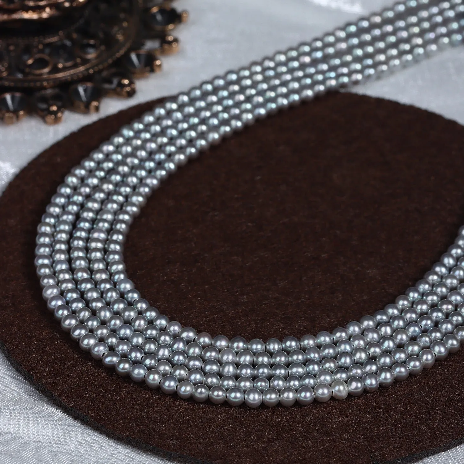 2.8mm-3mm Silver Baby Pearl Necklace