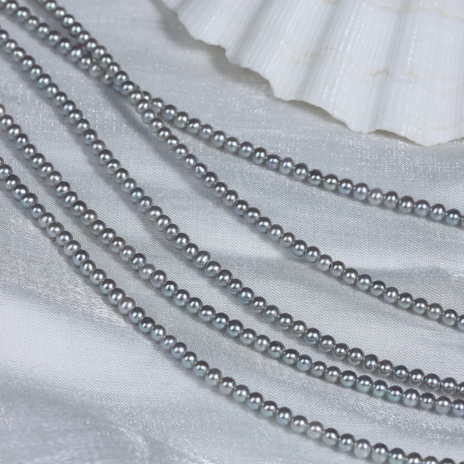 2.8mm-3mm Silver Baby Pearl Necklace