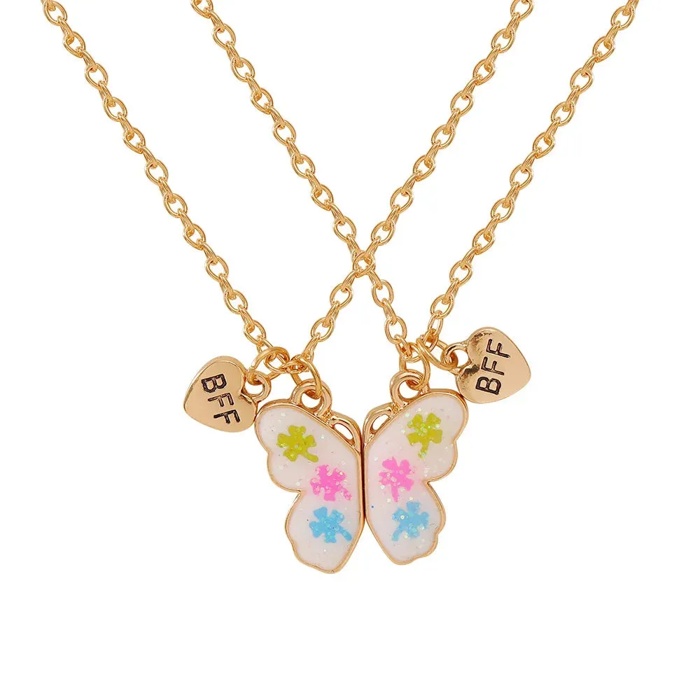 2Pcs Heart-Shaped Magnet Panda Necklaces