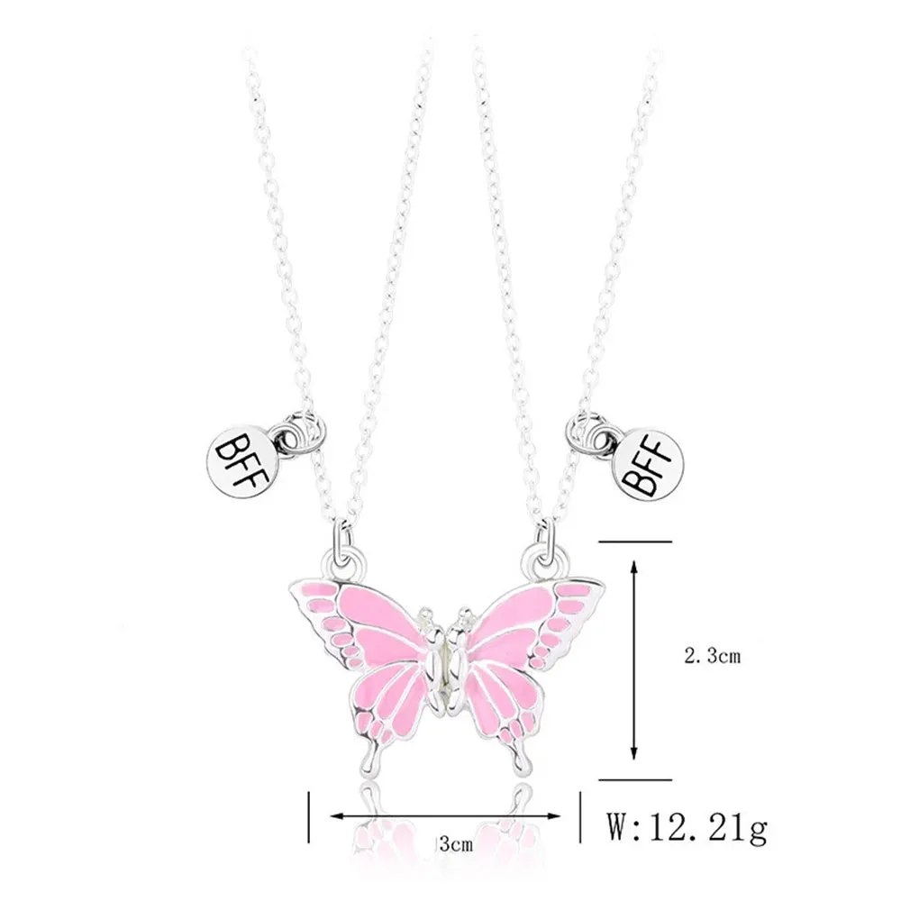 2Pcs Heart-Shaped Magnet Panda Necklaces