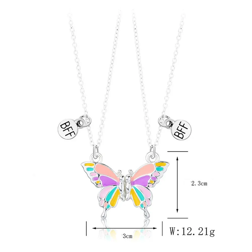 2Pcs Heart-Shaped Magnet Panda Necklaces