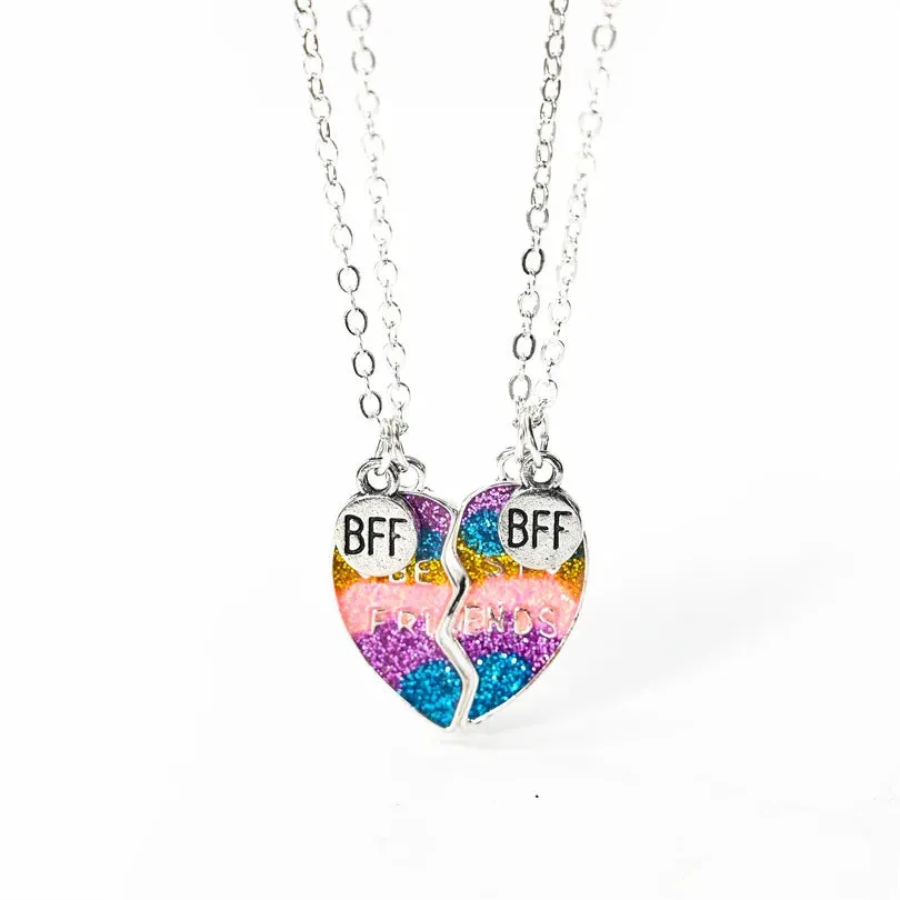 2Pcs Heart-Shaped Magnet Panda Necklaces
