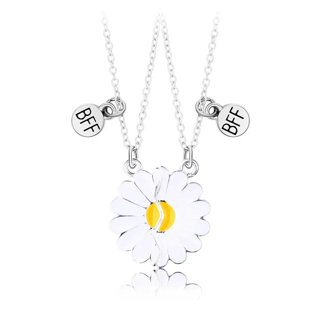 2Pcs Heart-Shaped Magnet Panda Necklaces
