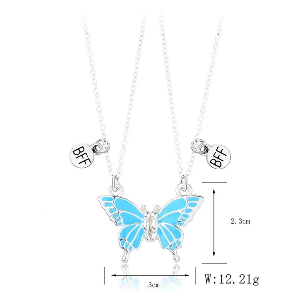2Pcs Heart-Shaped Magnet Panda Necklaces