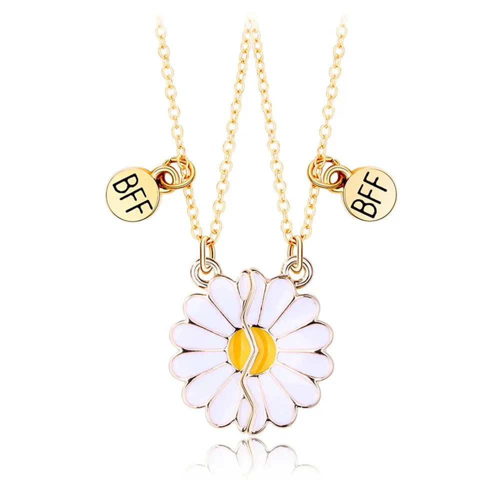 2Pcs Heart-Shaped Magnet Panda Necklaces