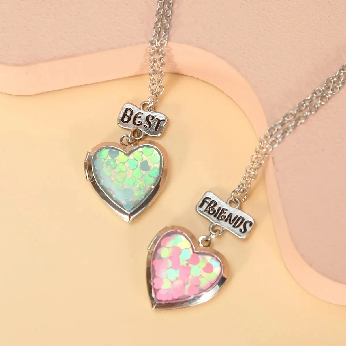 2Pcs Heart-Shaped Magnet Panda Necklaces