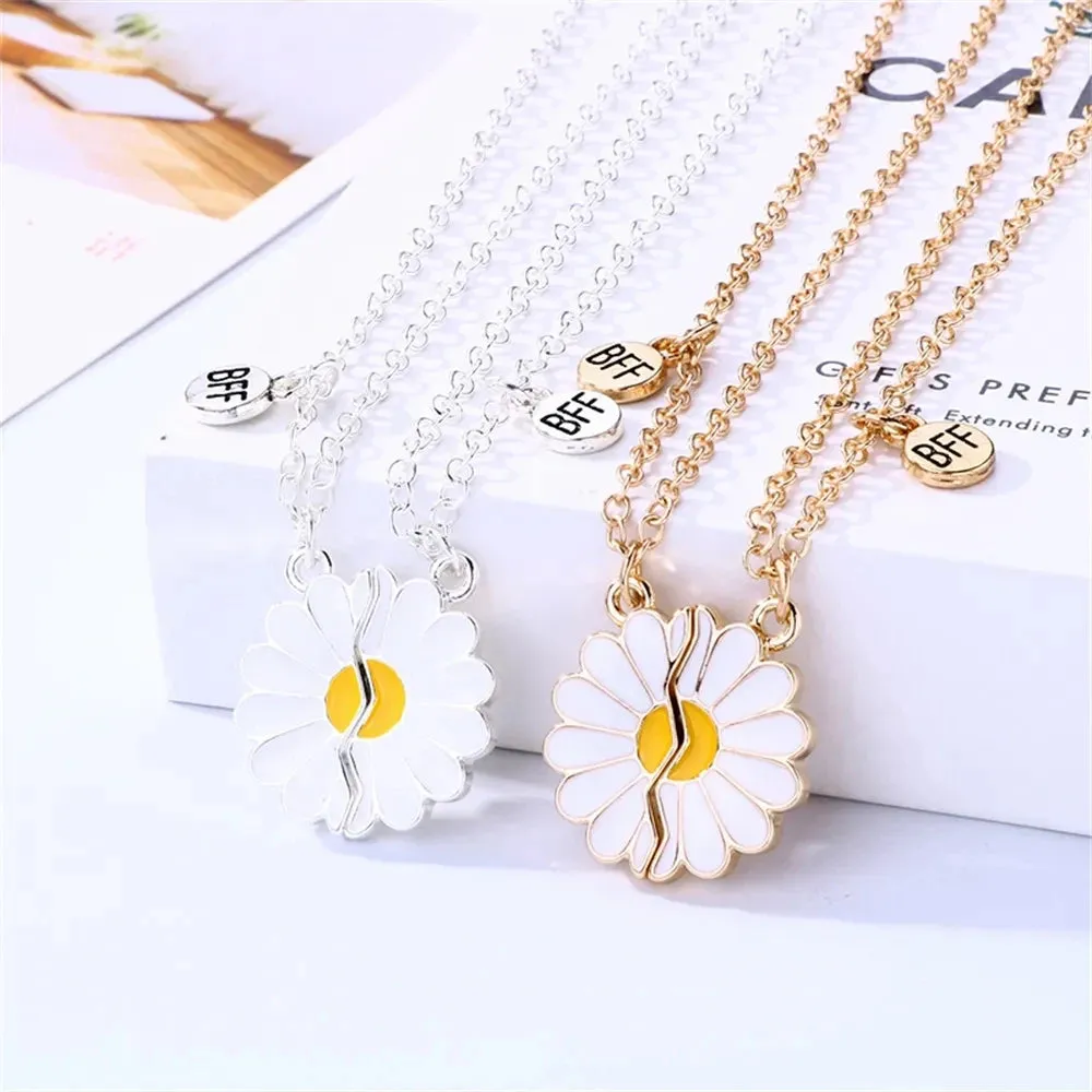 2Pcs Heart-Shaped Magnet Panda Necklaces