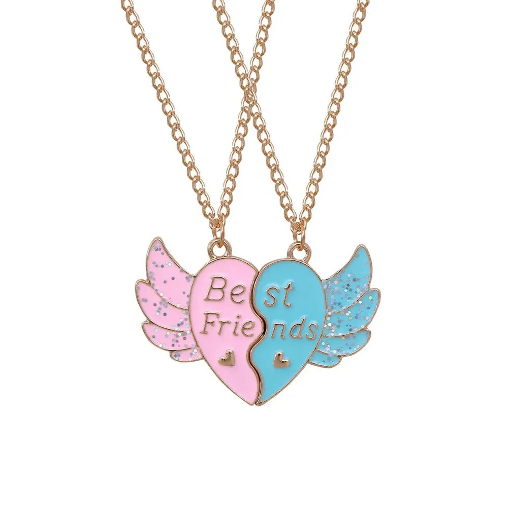 2Pcs Heart-Shaped Magnet Panda Necklaces