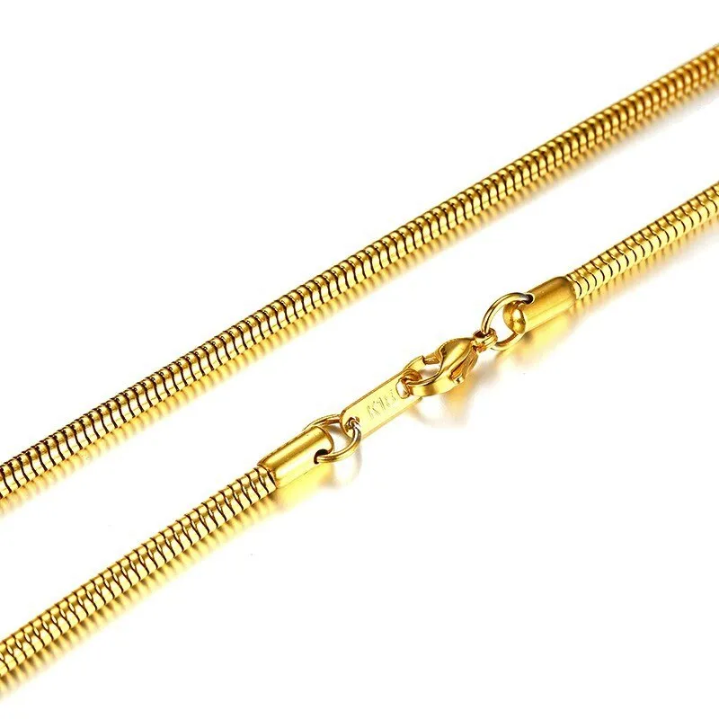 3-6MM Men Necklace Gold Tone