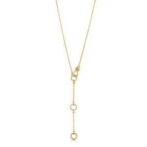 3 DIAMOND CIRCLE CONNECTOR WITH DIAMOND LOBSTER CLASP, 14kt gold