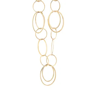 36" Large Loop Chain Necklace 14K Yellow Gold