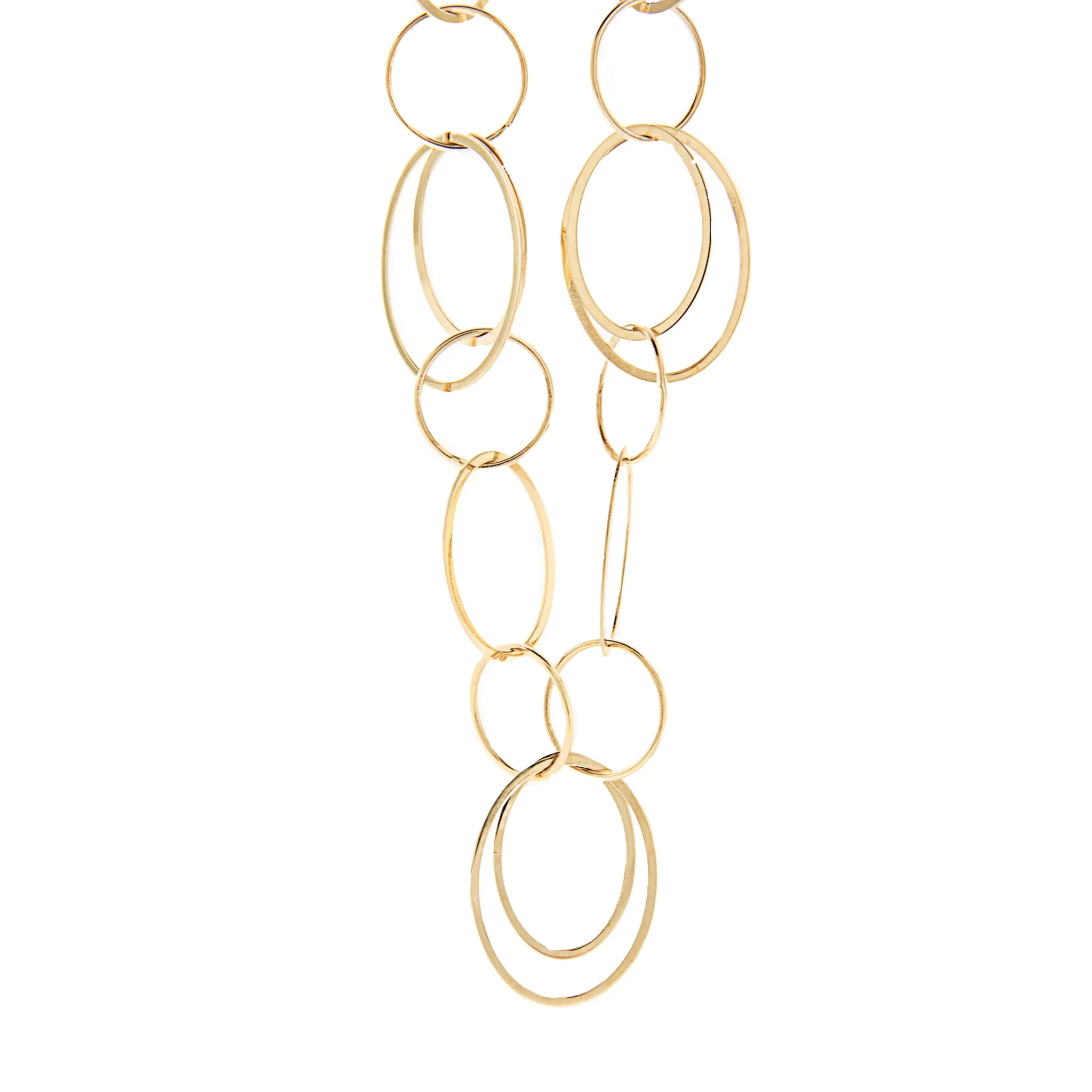36" Large Loop Chain Necklace 14K Yellow Gold