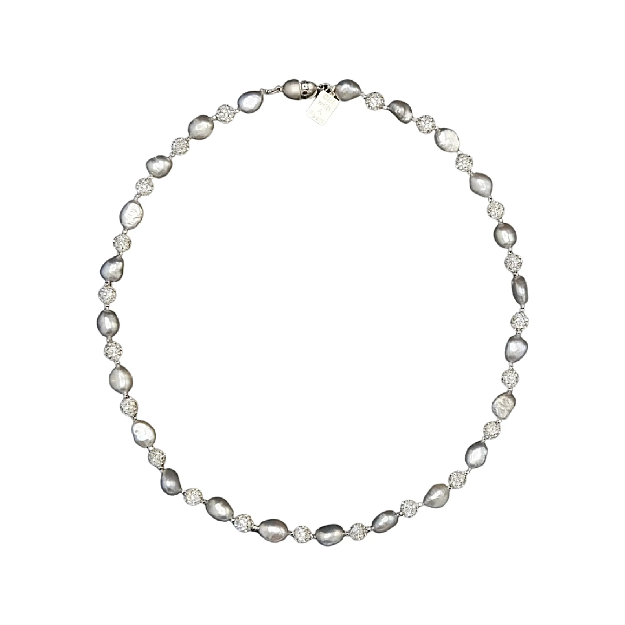 424-07-SHORT | GRAY PETITE EDISON CHOKER 18"