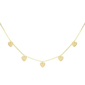 5 Heart Necklace 14K