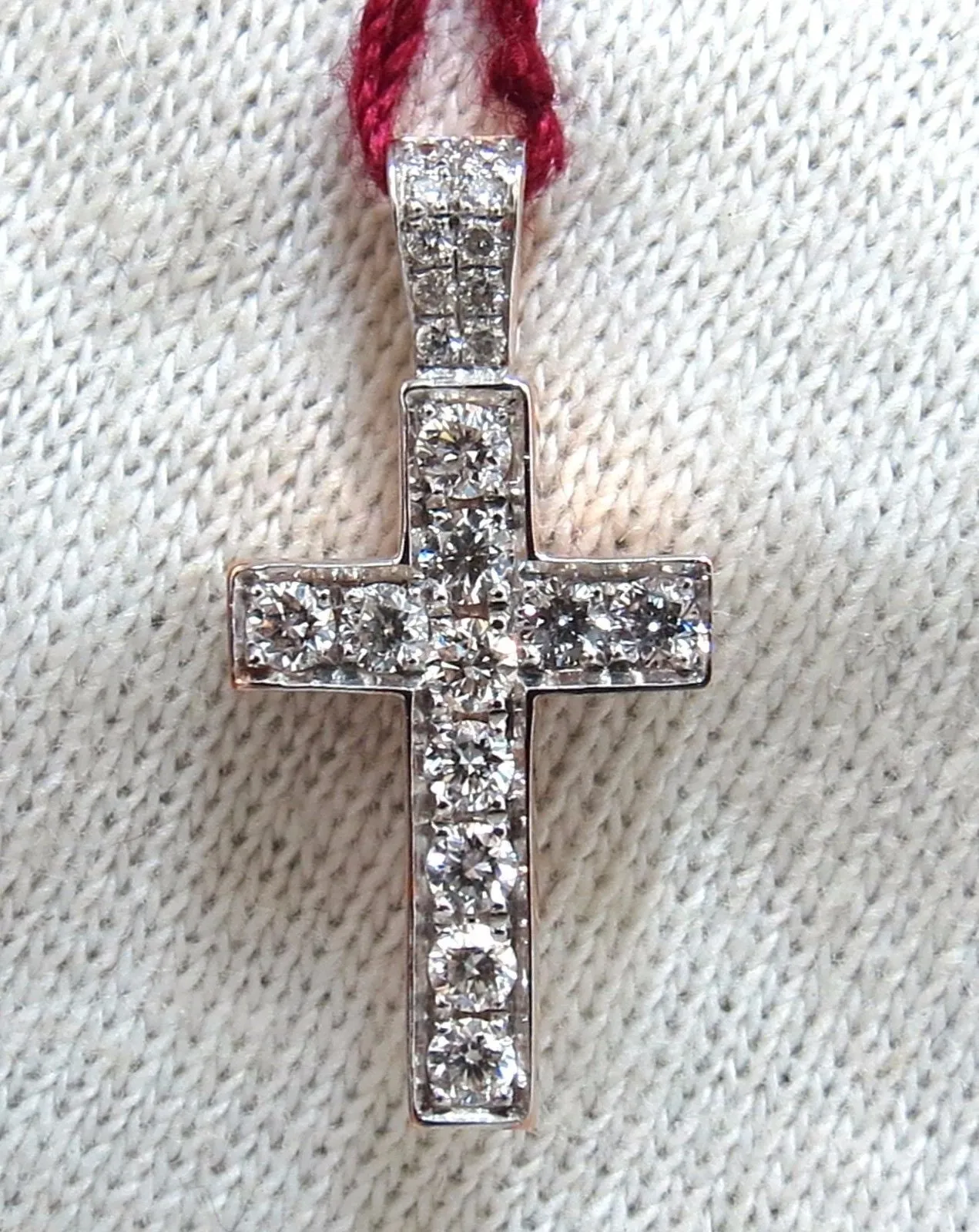.50ct natural diamonds rounds cross necklace 14kt Petite Class
