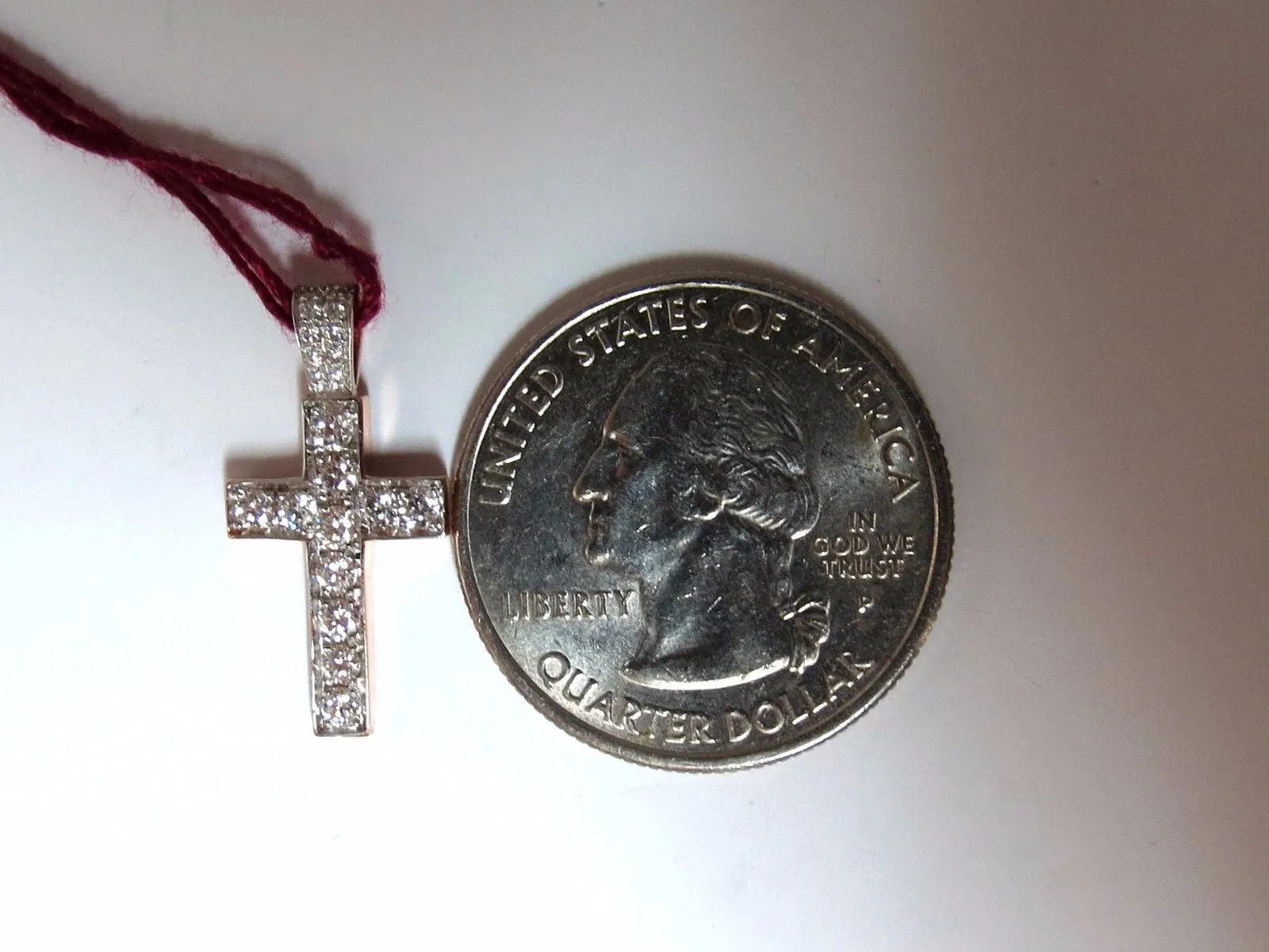.50ct natural diamonds rounds cross necklace 14kt Petite Class