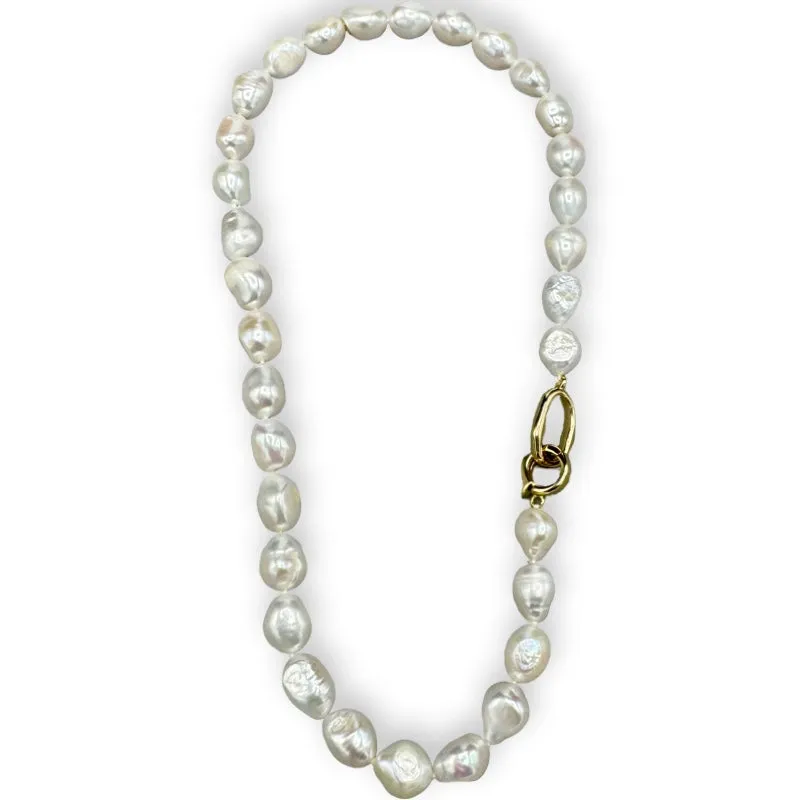 702-01-G | BAROQUE CHOKER (WHITE ON GOLD)