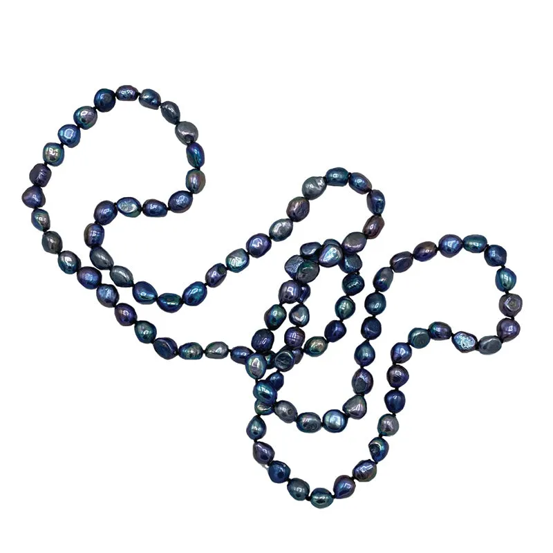 713-10 | 60" BLACK BAROQUE ROPE NECKLACE