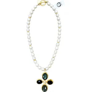 714-LAB-G | LABRADORITE PENDANT ON BAROQUE SINGLE STRAND