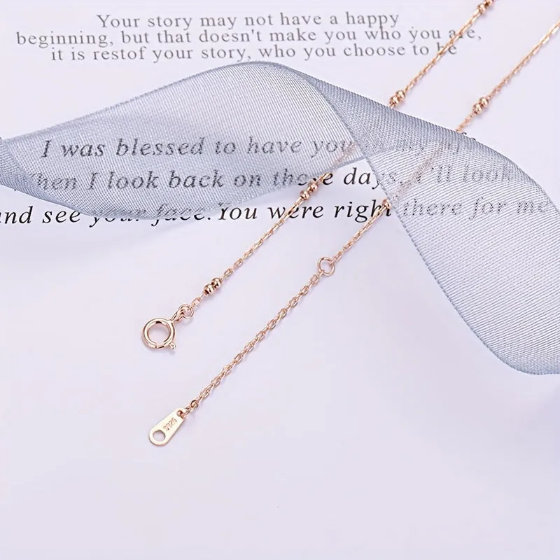 925 Silver Necklace Women Celestial Theme April Birthstone Daily Wear
