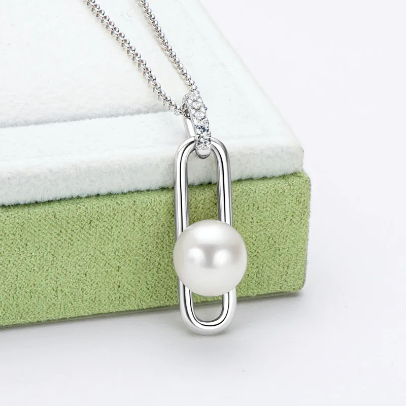 925 Sterling Silver Pearl Pendant Necklace