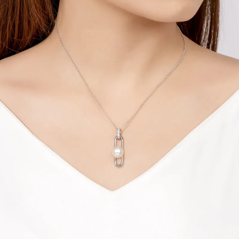 925 Sterling Silver Pearl Pendant Necklace
